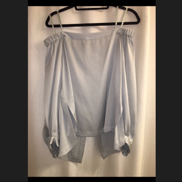BCBGMaxAzria Tops - BCBG silk off the shoulders shirt
